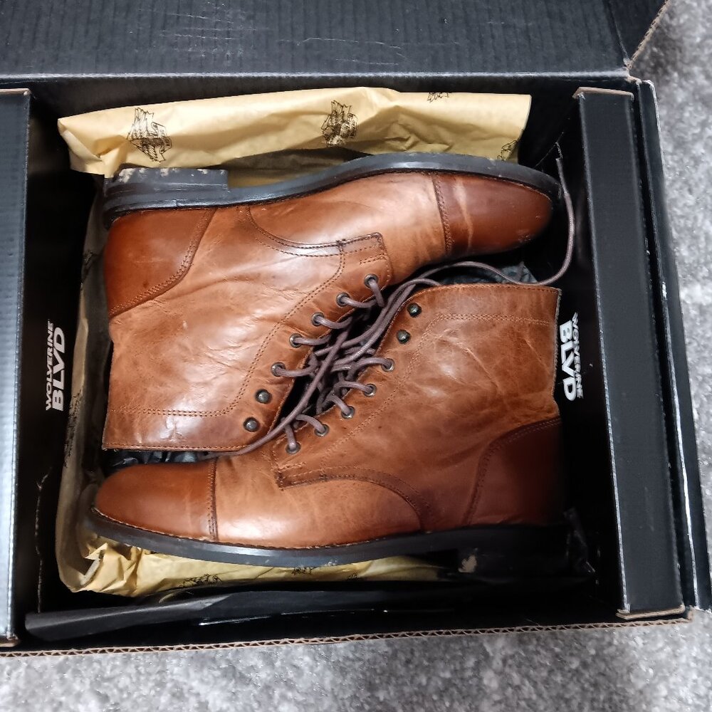 Wolverine BLVD womens leather chestnut boots 6.5